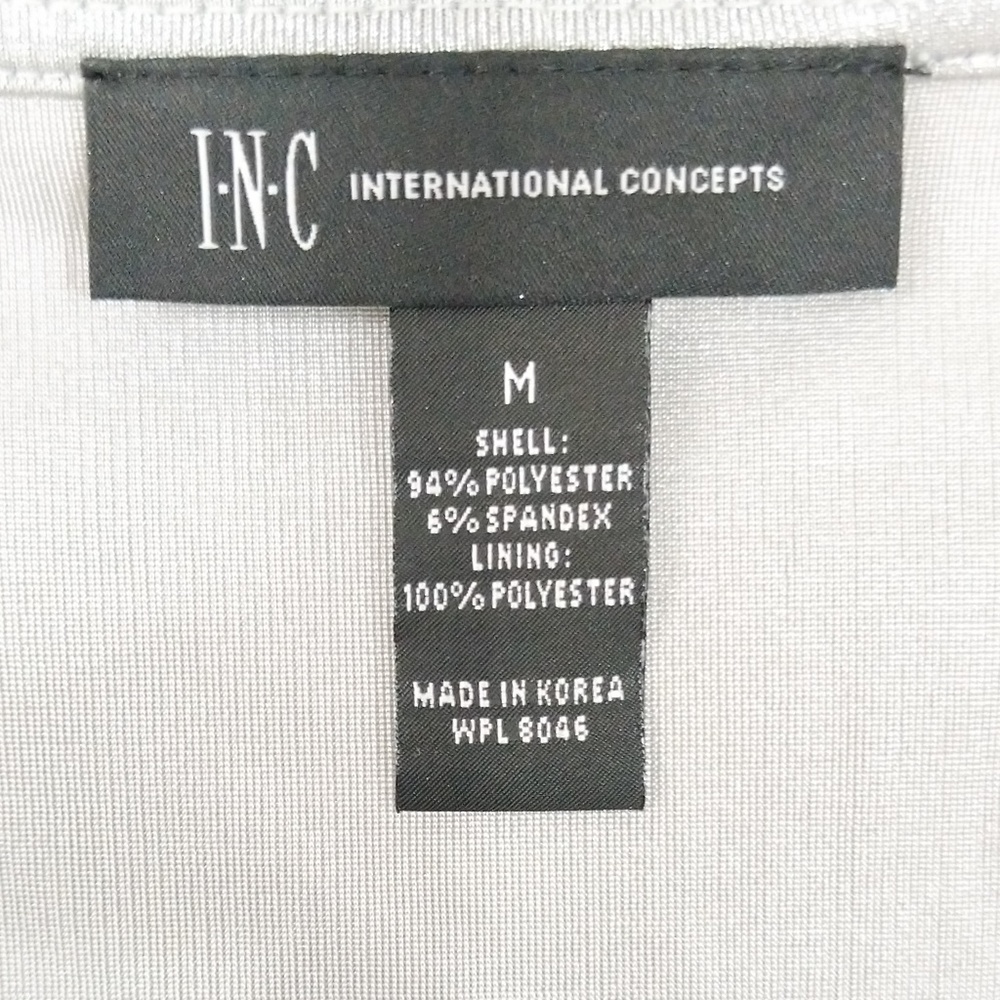 INC Silver Stretch Cold Shoulder Top - Picture 4 of 4
